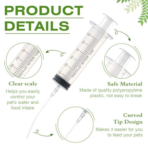 Baby Bird Feeding Syringe Set, Feeding Tubes and Spoon Parrot Small Pet Manual Feeder Measuring Tools， Milk Water,Liquid Food,Reusable (10ml+20ml+60ml)
