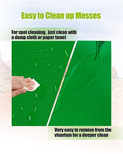 Bearded Dragon Tank Accessories, Reptile Substrate Floor, Leopard Gecko Tank Liner Mat for 40 Gallon, 20 Gallon, 50 Gallon,75 Gallon Lizard Tank, Green - color: Green