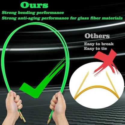 50 Feet Fiberglass Fish Tape Cable Rods, Electrical Wire Running Pull/Push Kit with Hook and Hole Kit Glow Rod, Hook Hole, Green - size: 50FT