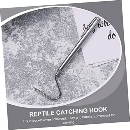 2pcs Stainless Steel Telescoping Reptile Hook Durable Snake Catching Tool for Safe Handling of Snakes and Reptiles Easy to Carry and Store for Maximum Grip