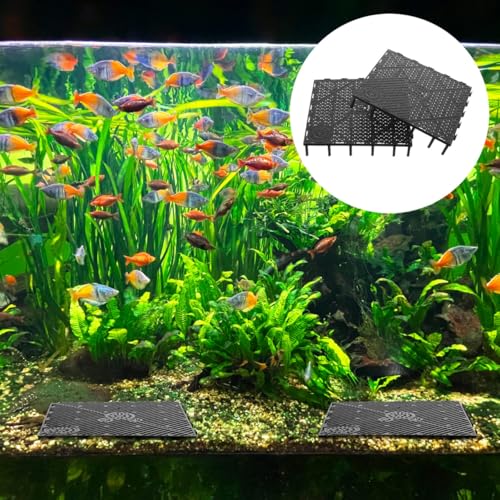 balacoo 20 Pcs Aquarium Undergravel Plate, Aquarium Bottom Plate, Fish Tank Sand Divider, PVC Sand Gravel Board for Fish Tank Accessory (Black)