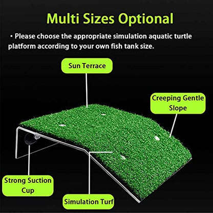 HIERYAN Turtle Basking Platform, Tortoise Ramp Reptile Tank Ladder Resting Terrace, Tortoise Ramp Reptile Ladder Resting Terrace Fish Tank Aquarium Turtle Dock Floating Décor, Large