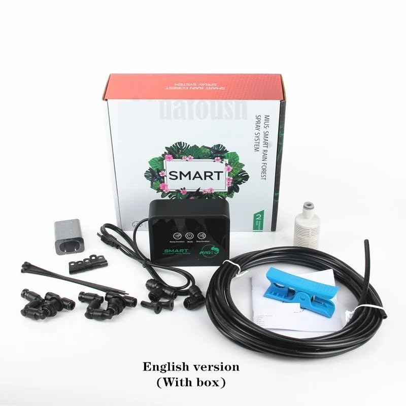 Smart Reptile Terrariums Humidifiers Automatic Reptile Misting System Kit with Timer Nozzles for Rainforest Plants Amphibian(with Box-US Plug) - color: With Box-us Plug