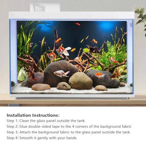 YongFoto Fish Tank Background 30x12 inch Aquarium Background River Bed Waterweeds Moss Lake Aquatic Plant Undersea Tree Branch Backdrop Reptile Habitat Terrarium Background - color: Green-4, size: 30x12in/75x30cm