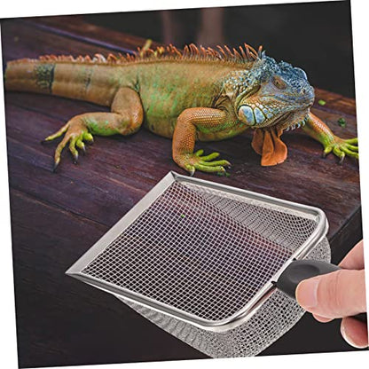 BESPORTBLE Stainless Steel Reptile Sand Shovel PET Manure Residue Cleaning Tool for Turtles Lizards Snakes Easy to Use Sturdy