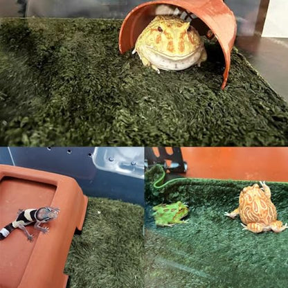 kathson 4pcs Reptile Carpet Terrarium Liner Tortoise Bedding Reptile Substrate Liner Mat Pet Cage Mats Supplies for Lizard Snake Bearded Dragon Gecko Chameleon Turtle Iguana (11.81 X 7.87 in) - color: 4PCS（M）：11.81 X 7.87 in