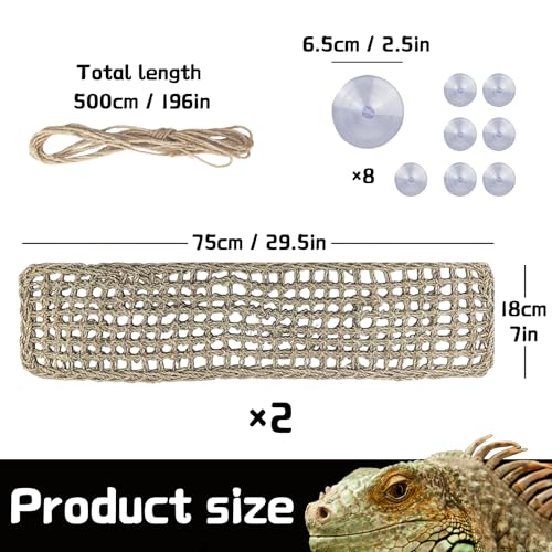 2 Pieces Bearded Dragon Hammock Large, 30" x 7" Reptile Hammock | Lizard Hammock, Climbing Habitat Tank Accessories, Reptile Bridge, For Chameleon Hermit Gecko Snakes - style: 2Pcs Rectangle
