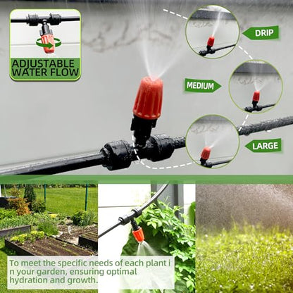 10PCS Push-to-Fit Drip Irrigation Micro Spray Emitters for 1/4 inch Irrigation Tubing, Three-Way Adjustable Atomizing Nozzle, Irrigation Dripper Sprinklers for Garden Greenhouse Agricultural - size: 10PCS Drip Irrigation Micro Spray Emitters