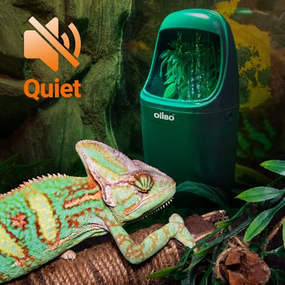 Reptile Water Dispenser, Automatic Drinking Fountain Water Flow Adjustable Reptile Tank Waterfall for Lizard Bearded Dragon Chameleon, Ultra Quiet Amphibians Insects Terrarium Water Dripper