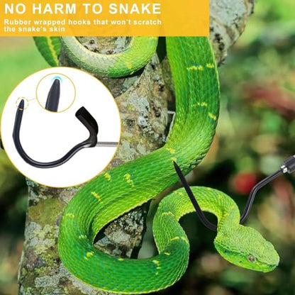 Snake Hook, Stainless Steel Snake Hook and Reptile for Controlling, Moving,Or Catching Snakes 52"-79" - size: 52-79inch
