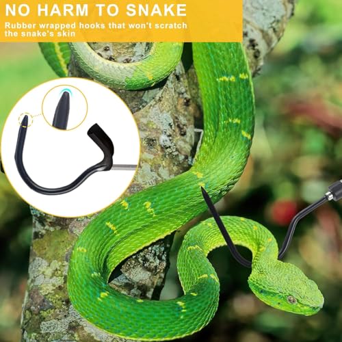 Snake Hook, Stainless Steel Snake Hook and Reptile for Controlling, Moving,Or Catching Snakes 52"-79" - size: 52-79inch
