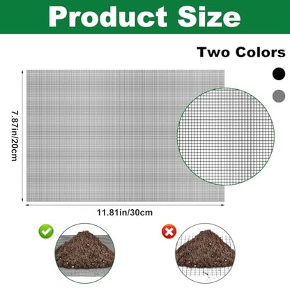 15 Pcs Flower Pot Hole Mesh Pad, 11.8 x 7.8 Inch Bosai Plant Mesh Drainage Screen Prevent Soil Loss Meshs DIY Drainage Netting Pot Bottom Grid for Gardening