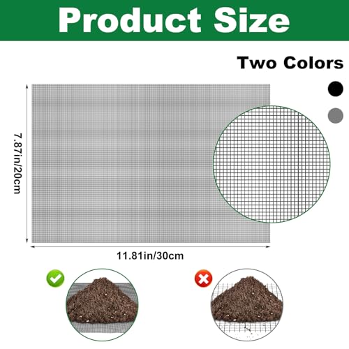 15 Pcs Flower Pot Hole Mesh Pad, 11.8 x 7.8 Inch Bosai Plant Mesh Drainage Screen Prevent Soil Loss Meshs DIY Drainage Netting Pot Bottom Grid for Gardening