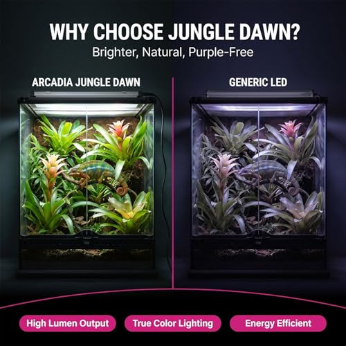 Arcadia Jungle Dawn LED Bar 34" Long 51 Watts High Lumen Output – High Output LED Light Bars for Reptiles, Terrariums, Plants and Indoor Use, Long Lasting Easy to Use Natural Plant Grow Lighting