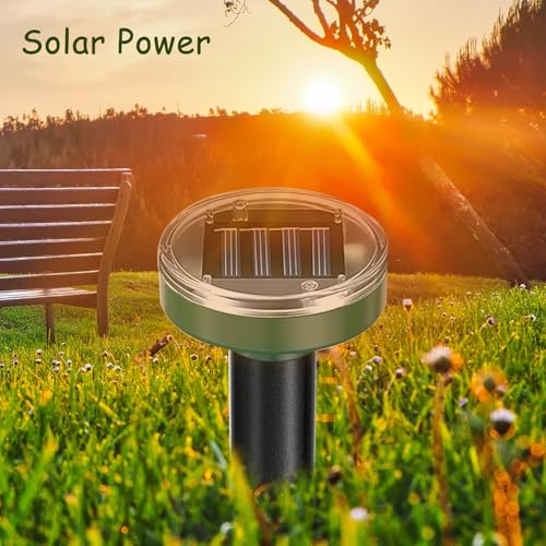 Mole Repellent Solar Powered, Snake Repellent for Yard, Solar Powered Ultrasonic Rabbit,Vole,Gopher,Squirrel,Chipmunk,Skunk,Repellent Outdoor Lawn Garden & Yard (10)