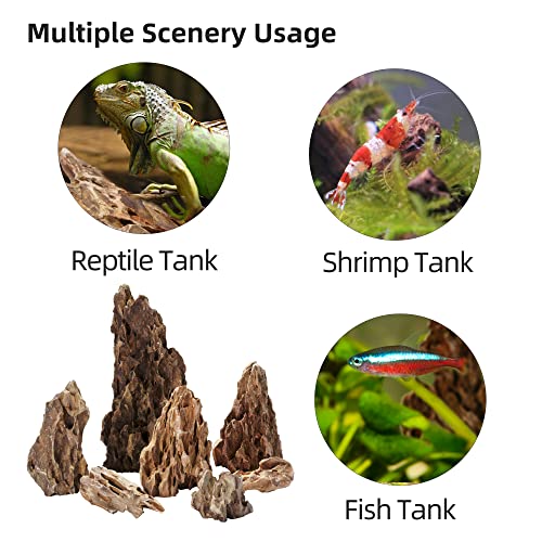 Dragon Stone Natural Aquascaping Rock 16lb Planted Aquarium Decor | Ohko-style texture; planted, shrimp, terrarium - size: 01 Dragon(Ohko) Stone(2-8inch,16lbs)