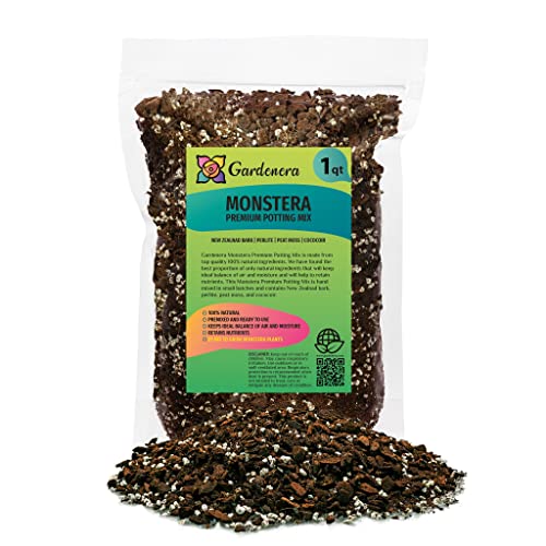 Premium Monstera Soil Mix by Gardenera - Perfect Drainage and Moisture Retention for Swiss Cheese Plant (1 Quart) - color: MONSTERA POTTING MIX, size: 1 Quart