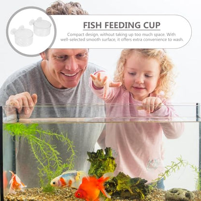 STOBAZA 2pcs Fish Tank Feeding Plates with Red Worm Plant Cups, Plastic Aquarium Feeder Dish for Fish and Shrimp, Wall-Mounted Floating Food Holder for Aquarium Feeding Supplies