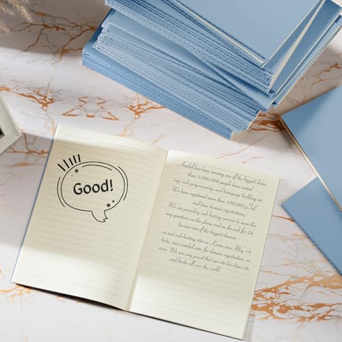 100 Pcs Journals Notebooks Bulk - Kraft Softcover A5 Small Notebooks 5.5 Inch x 8.3 Inch Notepads with 60 Page 30 Sheet for Writing Sketch Travel Office Supplies(Light Blue,Lined) - color: Light blue, style: Lined