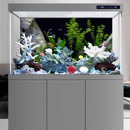 AWERT Vinyl Underwater Aquatic Plant Fish Tank Background Stone River Bed & Lake Aquarium Background 72x24 inches - size: 72x24in/180x60cm