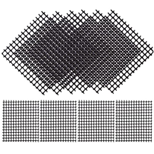 100PCS Plastic Mesh Screen 4 x 4 inches Square Mesh Gasket Earth Leakage Prevention Bonsai Pot Mesh Screen Plant Pot Hole Mesh Mat Drainage Hole Screen Planter Hole Mesh Mat Black