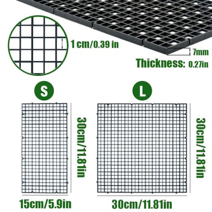 LINLAN 8 Pieces 11.8x11.8in (30X30cm) Aquarium Grid Plastic, Fish Tank Divider, Egg Crate for DIY Filtration and Bottom Protection in Aquascaping - size: L 8Pcs