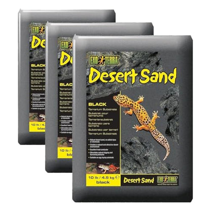 Exo Terra Desert Sand, 10-Pound, Black (Pack of 3) - color: Black, size: 10-Pound (Pack of 3)
