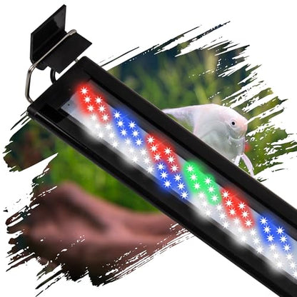 Led Aquarium Light, Full Spectrum Fish Tank Lights, 40 Gallon Freshwater Fishtank Hood Lighting for Grow Fish, Plants, Adjustable from 30 to 36 Inch - size: 30-36 IN