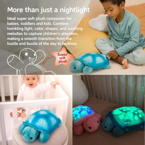 Cloud b Comforting Nightlight Star Projector w/ Soothing Sounds | Gentle Brightness | 3 Colors | Auto-Shutoff | Twinkling Twilight Turtle Aqua - color: Twinkling Twilight Turtle - Aqua