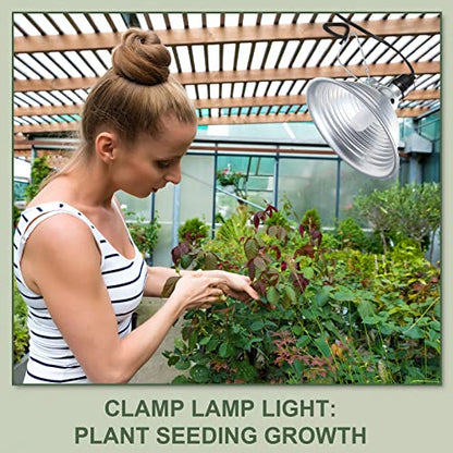 Macarrie 8 Pack Clamp Lamp Light with Aluminum Reflector, 6ft SPT-2 18awg Cord and Adjustable Stand Fixture, up to 150 Watt, E26 Socket, No Bulb(8.5 Inch) - size: 8.5 Inch