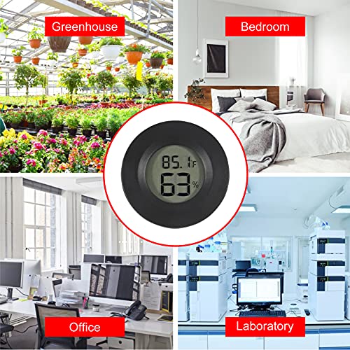 6-Pack Mini Hygrometer Thermometer Digital LCD Monitor Indoor/Outdoor Humidity Meter Gauge Temperature for Humidors Home Greenhouse Babyroom Reptile Incubator