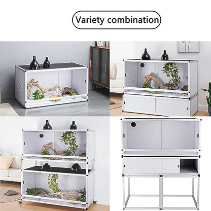PVC Reptile Enclosure 76 Gallon ToxiRium Large Reptile Terrarium 44''x20''x20 Tank for Bearded Dragon Gecko Lizard Snake,Wide Breeding Lounge Vivarium Area with Sliding Doors Lock - size: 44x20x20'' - 76 Gallon - 1pc