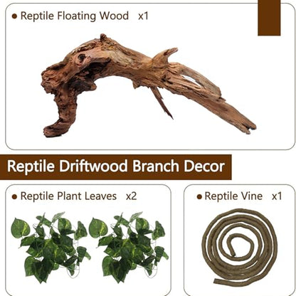 Hamiledyi Reptile Wood Branches 11.8" Length Snake Climbing Branch Lizard Habitat Natural Wood Decoration Bearded Dragon Climbing Accessories for Leapord Gecko