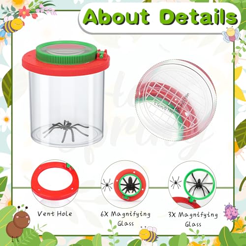 Coopay 3 Pcs Insect Bug Viewer for Kids - Bug Jars, Critter Insect Cage, Bug Container, Bug Catcher, Magnifying Insect Box for Children, Kids Science Nature Exploration Collecting Kit - style: 3 Pack Set
