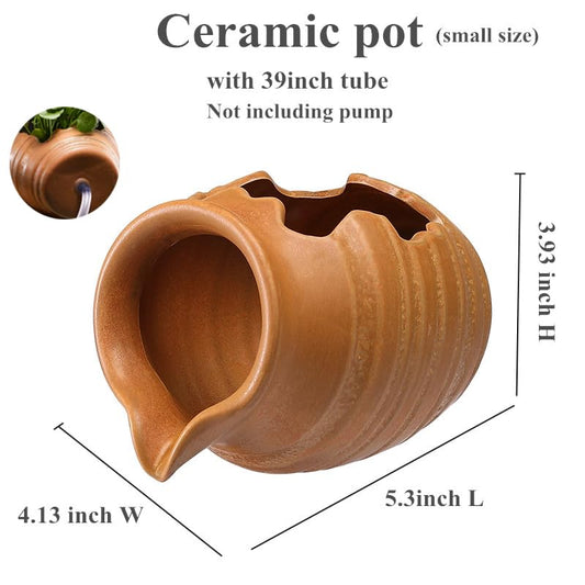 Outdoor Garden Fountain Spitter Pond Water Feature Pump DIY Ceramic Pot Decoration (5.3 inch Color 3) - color: 5.3 Inch Color 3