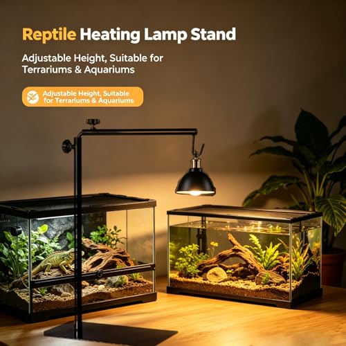 BETAZOOER Reptile Heat Lamp Stand Adjustable 15-31 Light Hanging Terrarium - size: Small (Pack of 1)