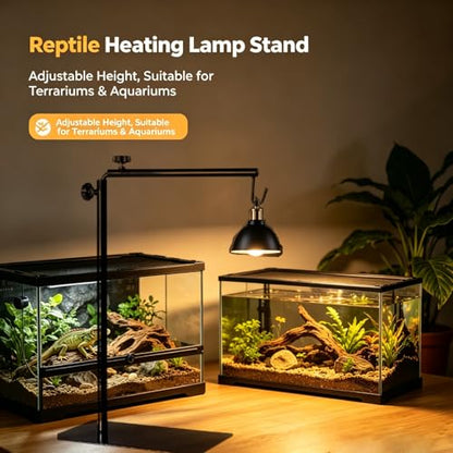 BETAZOOER Reptile Heat Lamp Stand Adjustable 15-31 Light Hanging Terrarium - size: Small (Pack of 1)