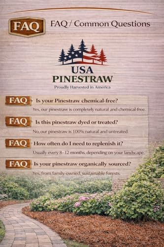 Long Needle Pine Straw Mulch - 240 Sqft Coverage 1 Set - Premium USA Harvested PineStraw for Landscaping, Weed Control, Moisture Retention & Erosion Control - USA Pinestraw - size: Long Needle - 240 Sqft - New Bigger Box 1 set