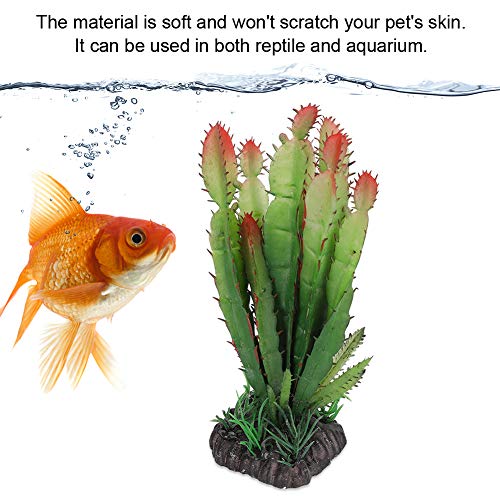 GLOGLOW Terrarium Plant, 5x5.5x15cm | Plastic Artificial Plant for Vivarium, 83g Weight, 5x5.5x15cm, For Tortoises Lizards and Desert Reptile Habitats
