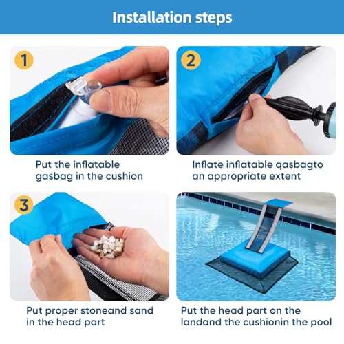 HKZ Pool Frog Animal Escape Ramp - Pool Critter Frog Saver Escape Ramp Log for Swimming Pool with Reflective Strips, Frog Pool Saver Small Critters, Lizards, Ducks, Snakes, Squirrel (Blue)
