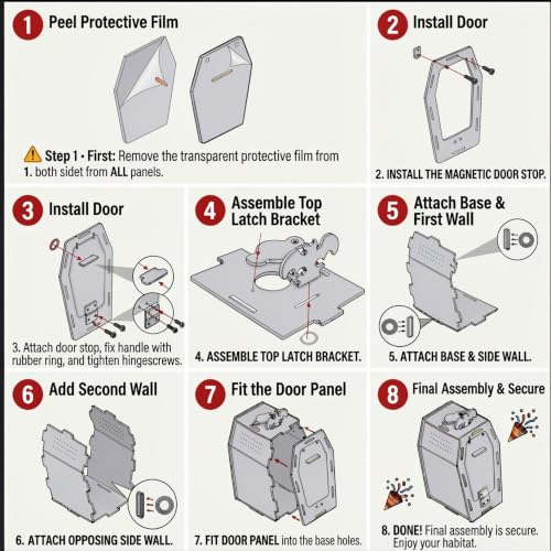 Acrylic Coffin Jumping Spider Enclosure Magnetic Lock Terrarium Kit | Clear acrylic with magnetic locks, feeding port, ventilation. For jumping spiders, tarantulas. 7.1-inch habitat, easy setup.