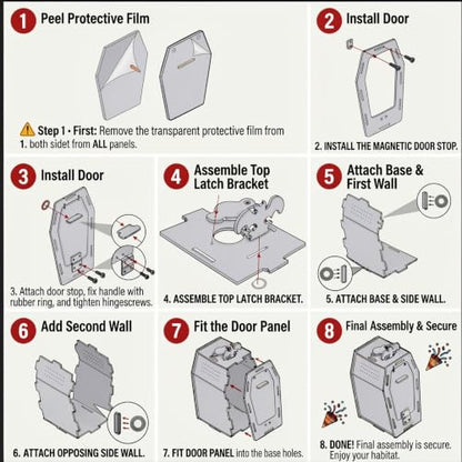 Acrylic Coffin Jumping Spider Enclosure Magnetic Lock Terrarium Kit | Clear acrylic with magnetic locks, feeding port, ventilation. For jumping spiders, tarantulas. 7.1-inch habitat, easy setup.