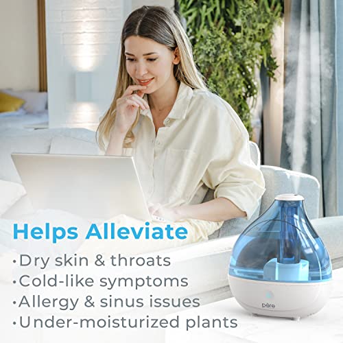 Pure Enrichment MistAire Ultrasonic Cool Mist Humidifier - Quiet Air Humidifier for Bedroom, Nursery, Office, & Indoor Plants - Lasts Up To 25 Hours - size: MistAire (Large)