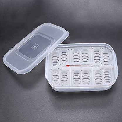 Jeanoko Transparent Plastic Reptile Breeding Box with Hatching Tray for Snakes, Lizards, and Eggs - 16.5x11x5.2cm