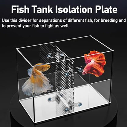 ERRULAN Acrylic Fish Tank Separator, Large Aquarium Tank Divider with Suction Cup, Fish Tank Divider Clear Kit for Optimal Fish Separation and Tank Organization(28x30cm/11x11.8in) - size: 28x30cm/11x11.8in