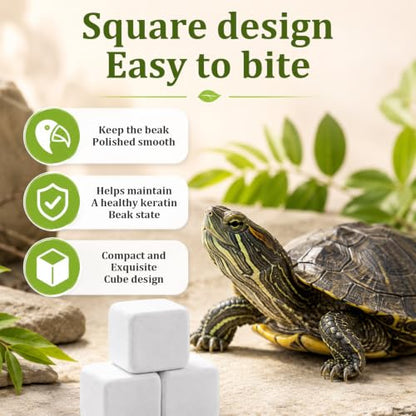 Tortoise Calcium Cubes,18Pcs Natural Calcium Mineral BlocksTurtle Teeth Grinding Stone,Chew Toy for Turtle Tortoise Parrot Rabbits Lizard Aquarium Supplies