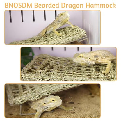 BNOSDM 2PC Reptile Basking Platform for Bearded Dragon Bed Tank Accessories - color: 2PCS Hammock