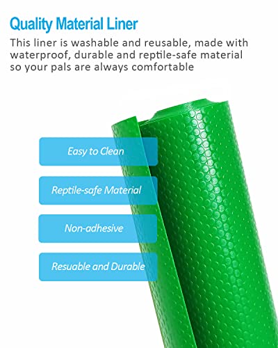 Bearded Dragon Tank Accessories, Reptile Terrarium Liner Substrate for Leopard Gecko, Snake, Lizard and Tortoise, Non-Adhesive Reptile Carpet Bedding for Reptile Tank, Green - color: Green