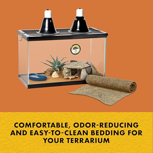 Zilla Reptile Terrarium Bedding Substrate Floor Liner, Brown, 30BR/40BR/50/65G, 17.25" x 35.25" | 30BR/40BR/50/65G, 17.25"x35.25" - size: 17.25" x 35.25"