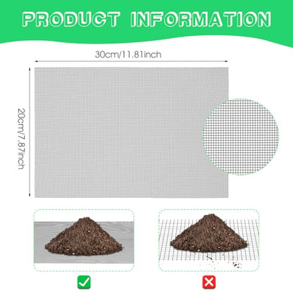 Ouligay 10pcs 11.8 X 7.8inch Flower Pot Hole Mesh Pad, Plastic Mesh Sheet, Keep Soil from Flowing Away,Bonsai DIY Drainage Netting Pot Bottom Grid Mat, Grey - color: Gray